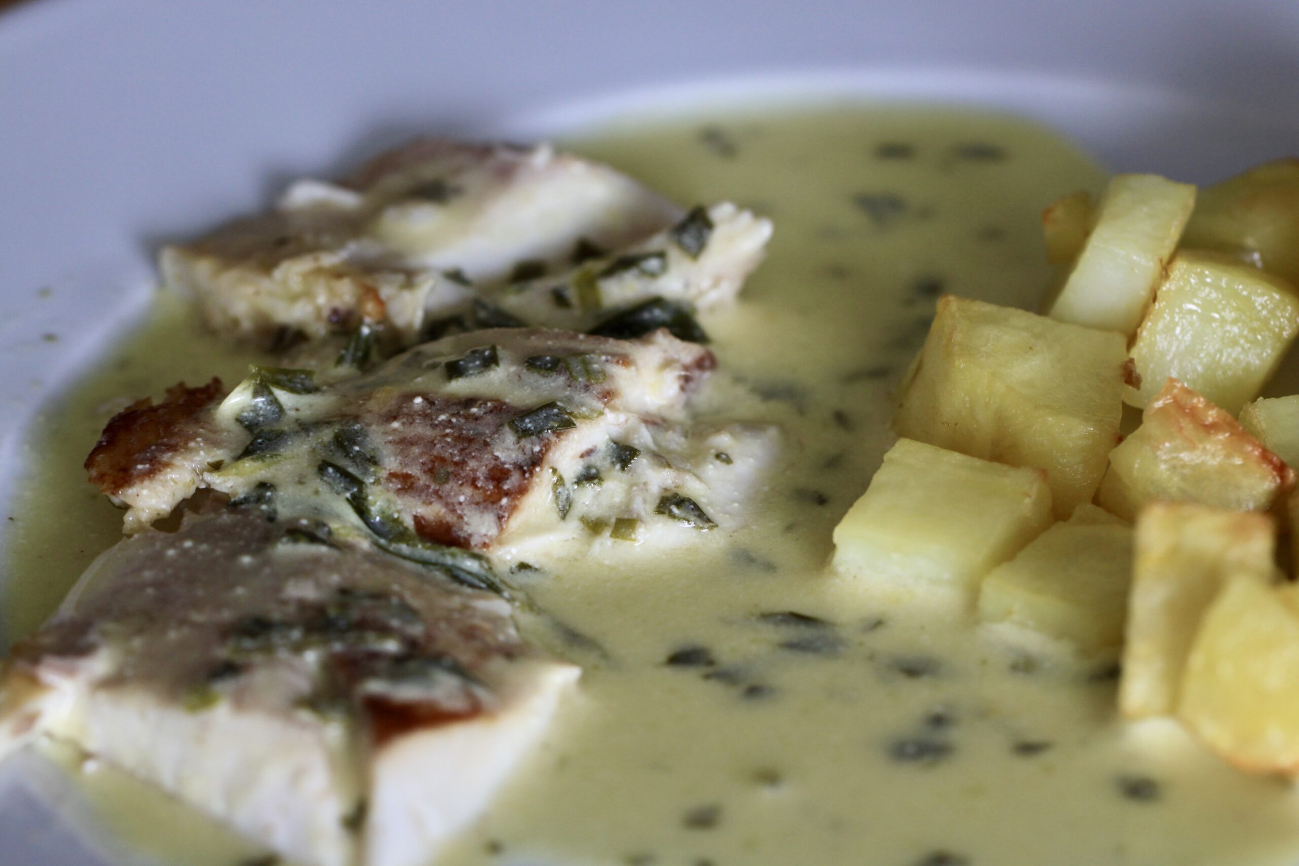 Lachsforellenfilet mit Orangen-Senf-Estragon Sauce - Miriam kocht