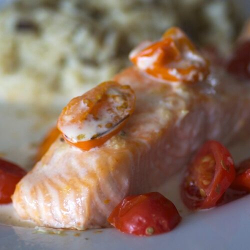 Lachs auf Tomatenbett